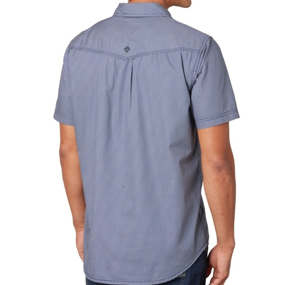 Prana Men's Borla Short Sleeve Button Up Chest Pockets Red Micro Dots Small - Picture 7 of 16